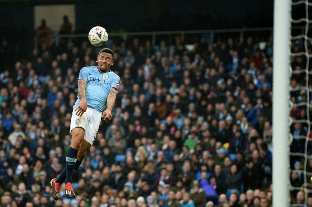 Gabriel Jesus a marqué l'un des sept buts de Manchester City. AFP