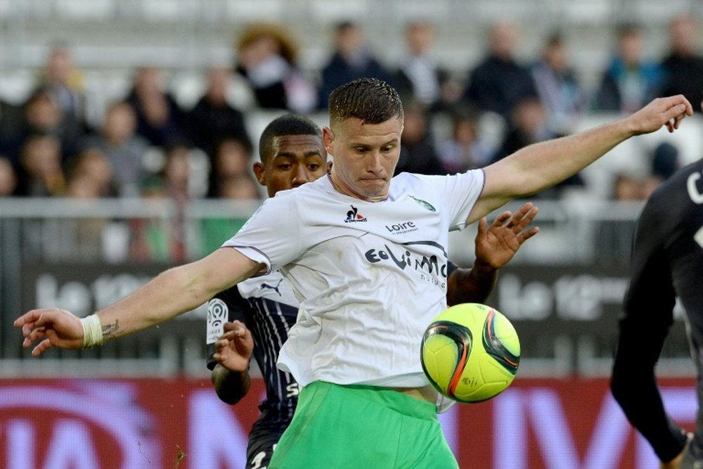 Le latéral gauche Franck Tabanou avec Saint-Etienne. AFP