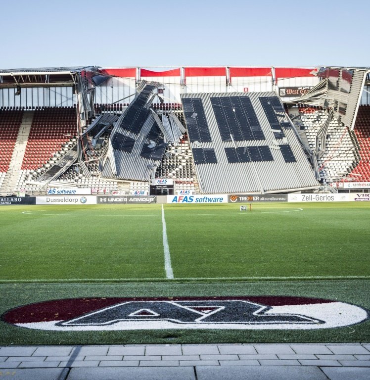 Le stade d'Alkmaar, réparé et sécurisé, apte pour le choc AZ-Ajax. afp