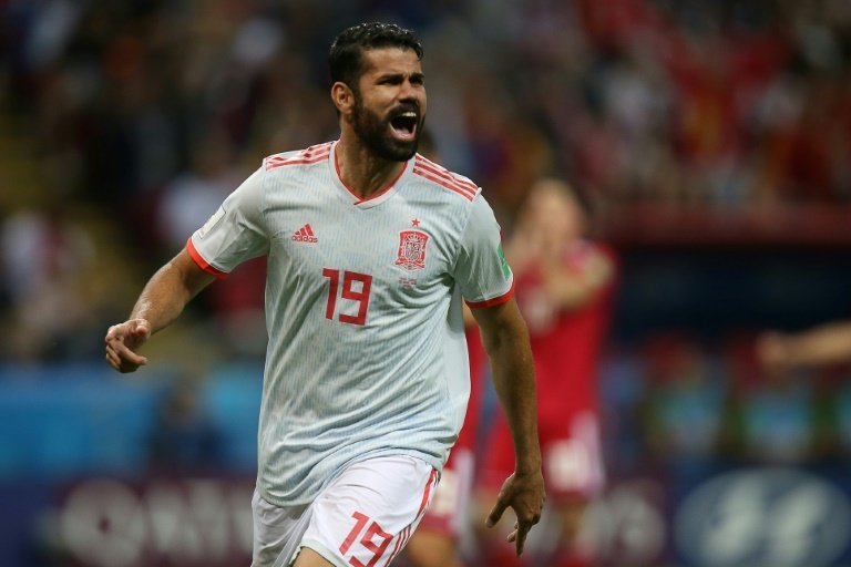 L'attaquant de l'Espagne Diego Costa lors du match face à l'Iran. AFP