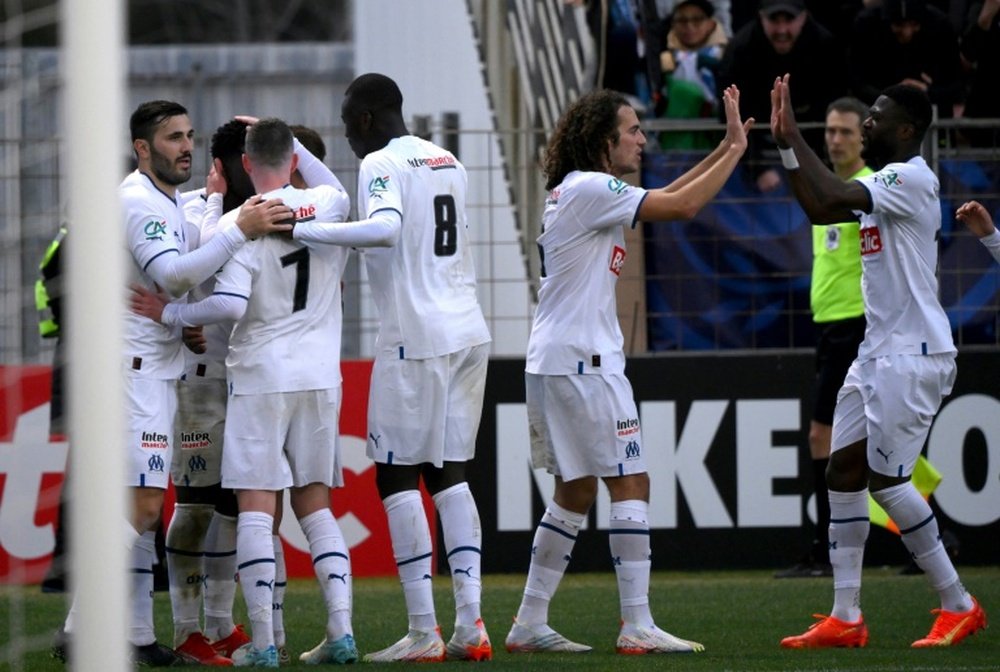 Coupe de France : l'OM s'en sort à dix face à Hyères. AFP