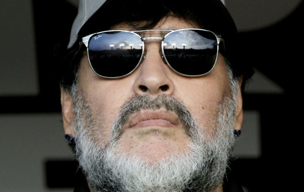 L'icône du foot argentin Diego Maradona, entraîneur des Dorados. AFP