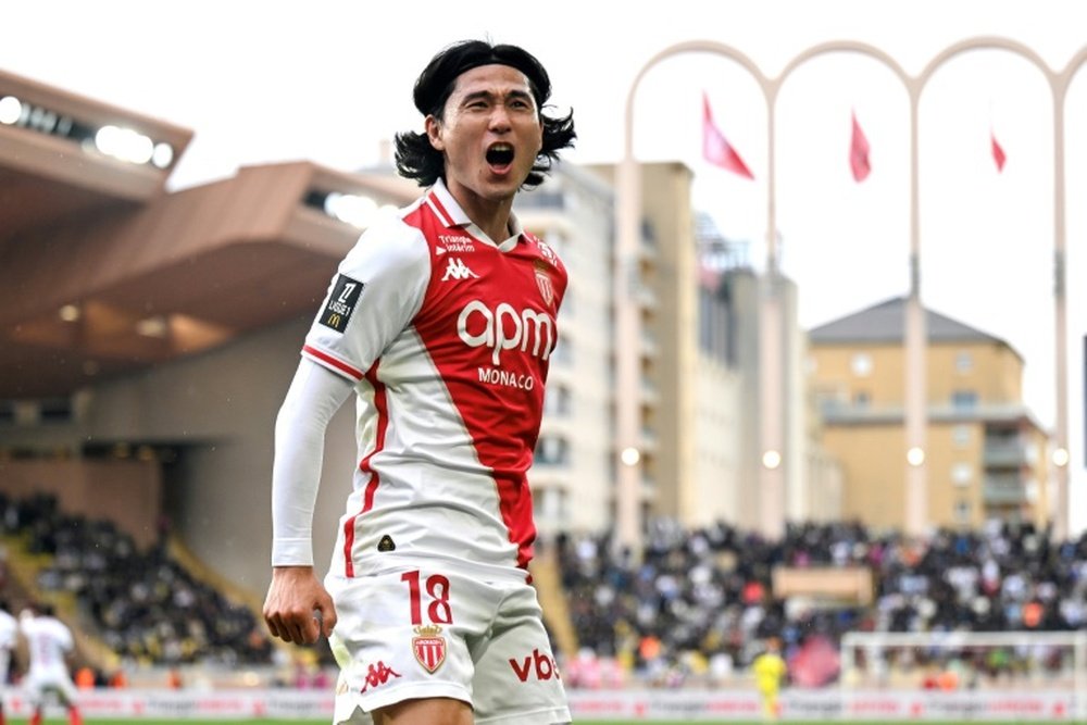 Le Japonais Takumi Minamino, auteur du premier but de Monaco. AFP