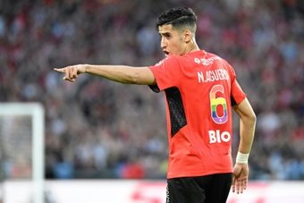 Nayef Aguerd annonce son départ de Rennes. AFP
