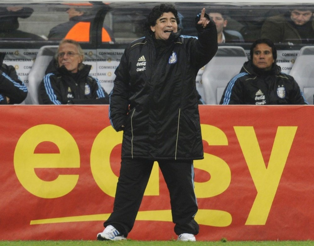 Maradona, joueur d'exception mais piètre entraîneur. AFP