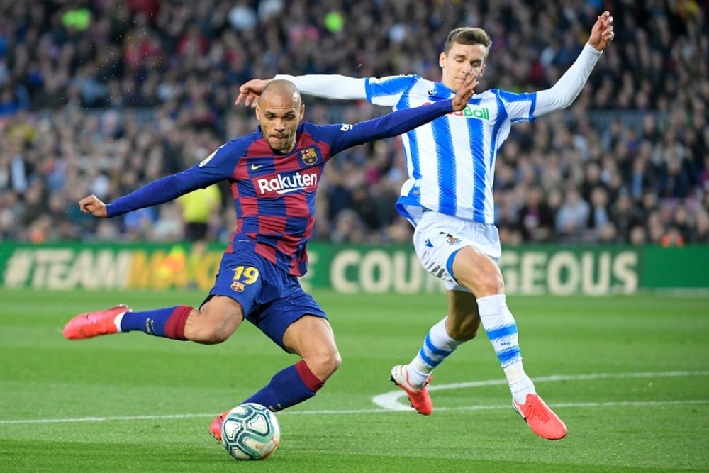 Braithwaite se voit longtemps à Barcelone. AFP
