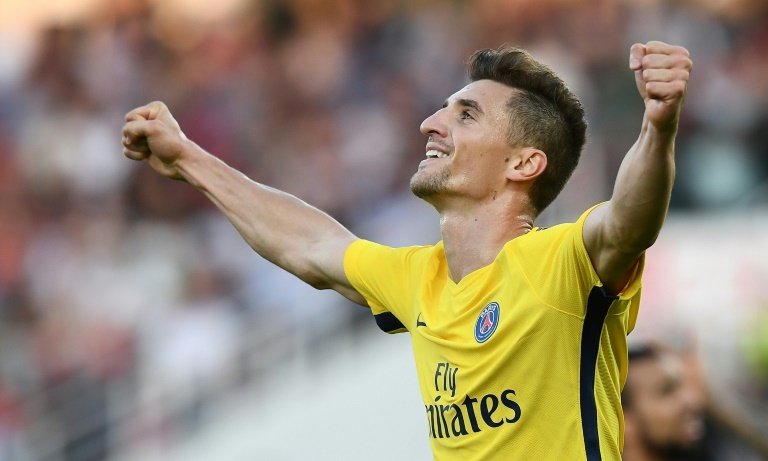 Thomas Meunier auteur d'un doublé décisif pour la victoire du PSG contre Dijon. AFP