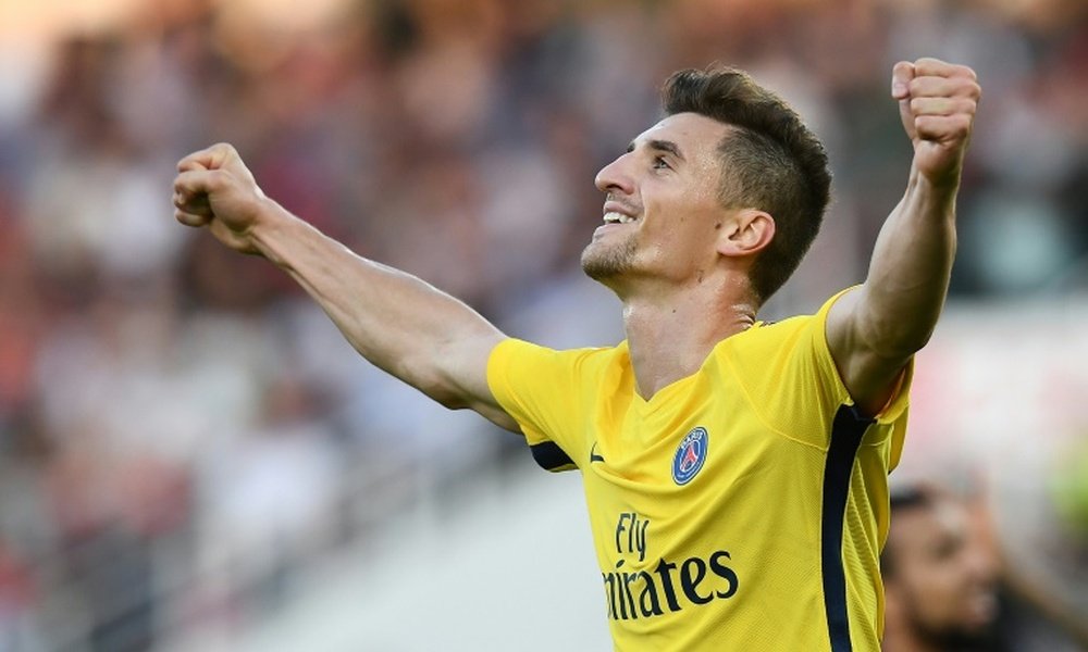 Thomas Meunier auteur d'un doublé décisif pour la victoire du PSG contre Dijon. AFP