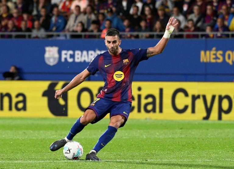L'attaquant espagnol du FC Barcelone Ferran Torres, auteur d'un doublé. AFP