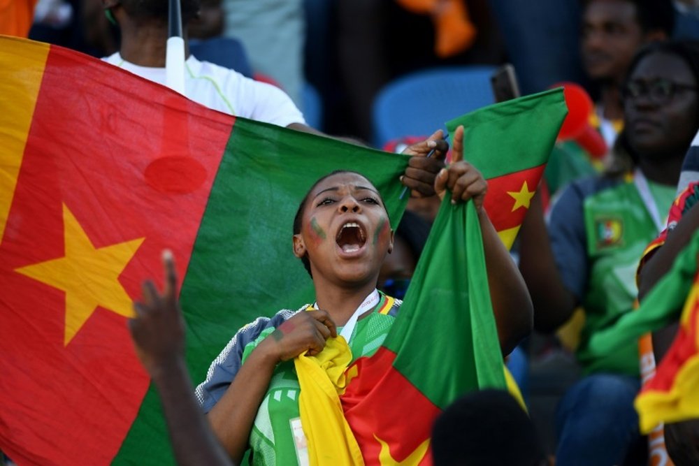 Supportrice du Cameroun lors du match de phase de groupes de la CAN face au Bénin. AFP