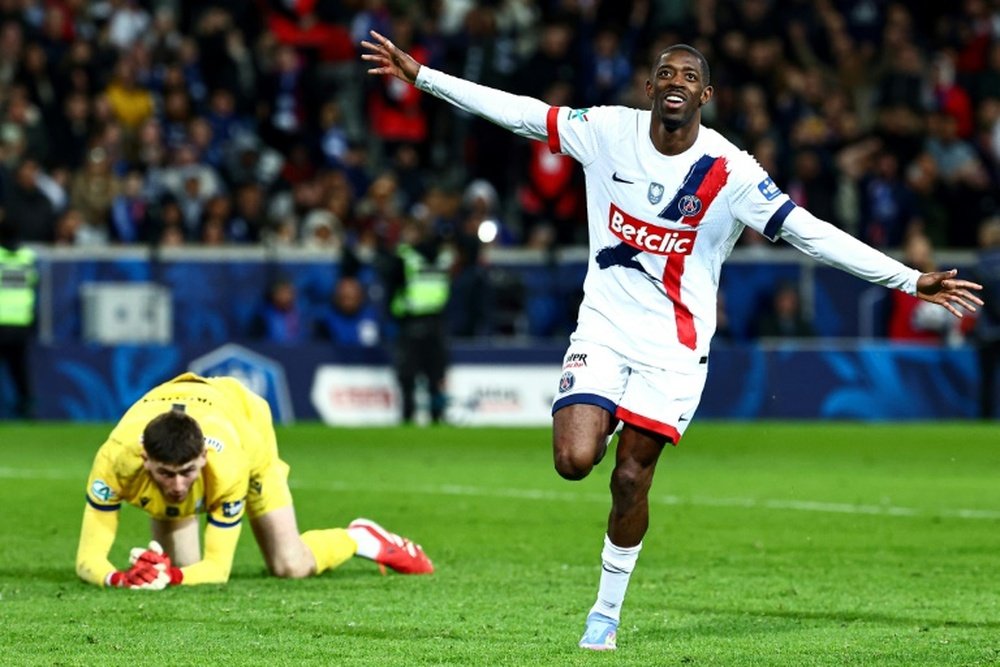 Ousmane Dembélé, double buteur pour Paris face à Dunkerque. AFP