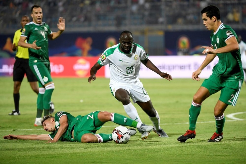 Sada Thioub face à lAlgérie lors de la Coupe dAfrique des nations. AFP