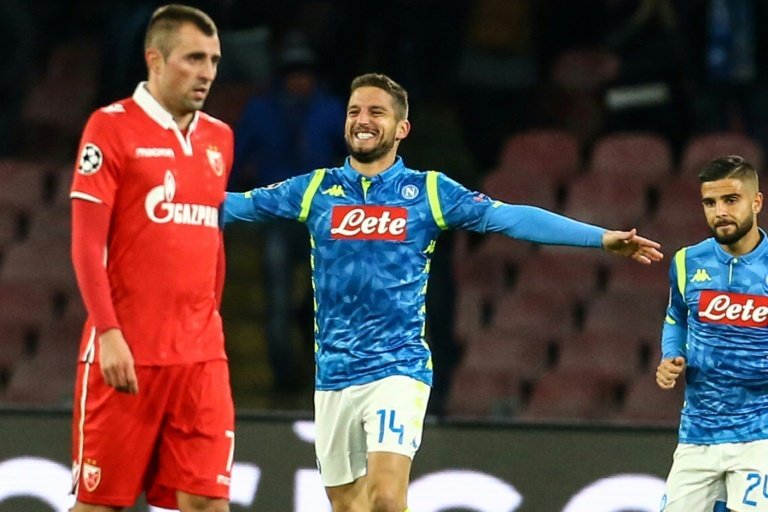 Dries Mertens vient de marquer contre l'Etoile Rouge de Belgrade. AFP