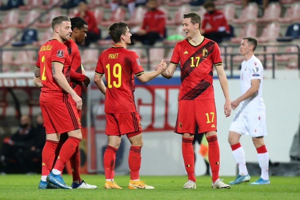La Belgique s'amuse face à la Biélorussie 8-0. AFP