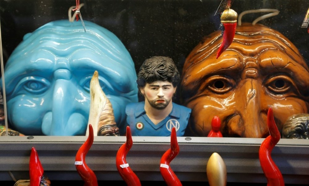 À Naples, le culte de Maradona plus intense que jamais. AFP