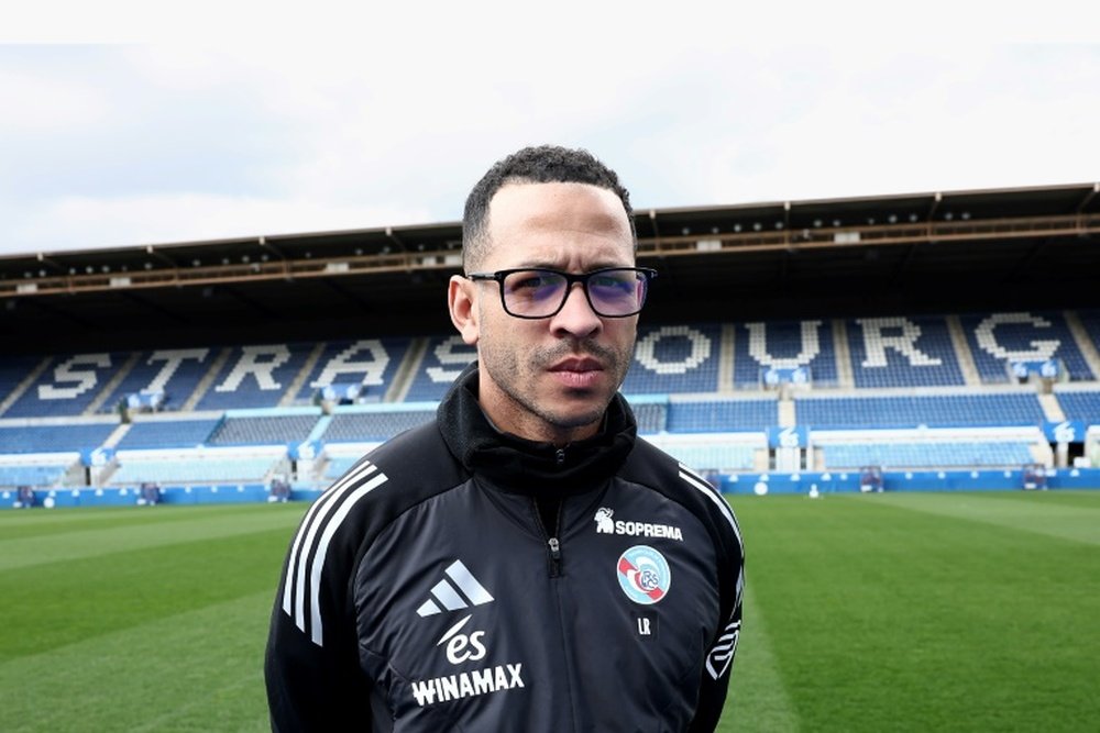 L'entraîneur anglais du RC Strasbourg, Liam Rosenior. AFP