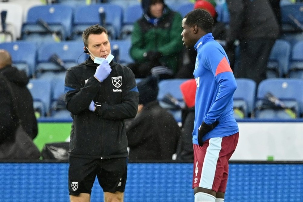 Zouma forfait avec West Ham contre Leicester après s'être senti mal à l'échauffement. afp