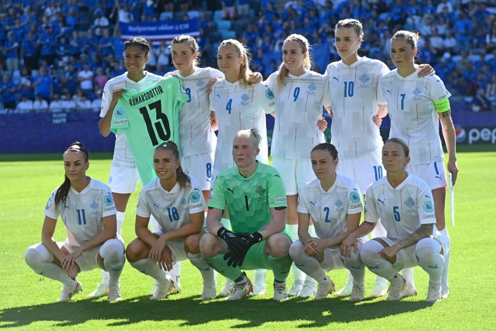 L'Islande et ses mères footballeuses, une rareté. afp