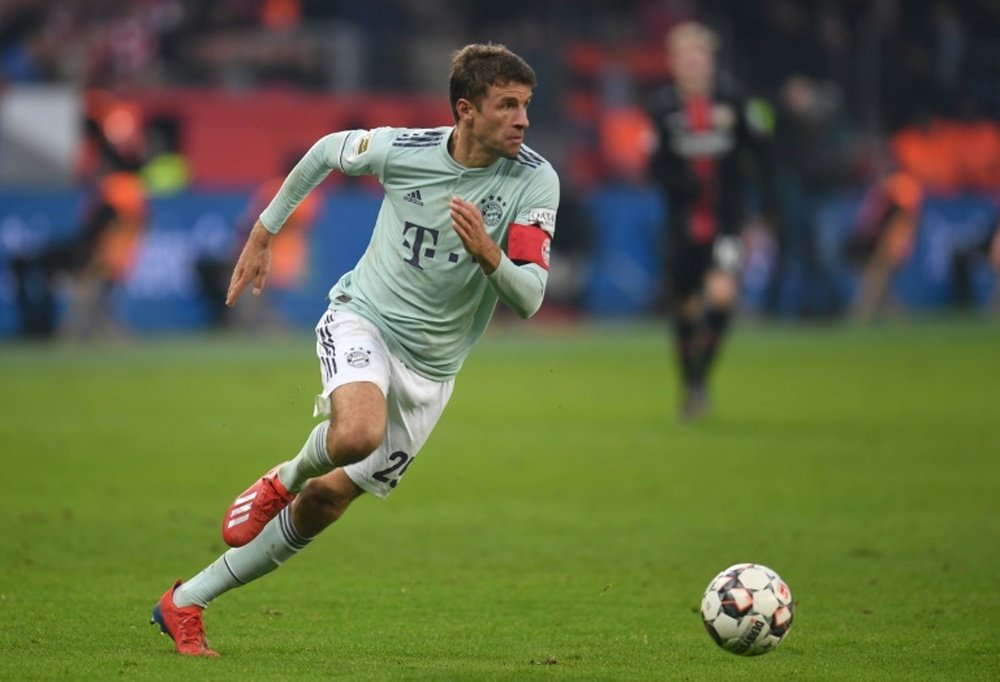 Thomas Müller lors dun match à Leverkusen. AFP