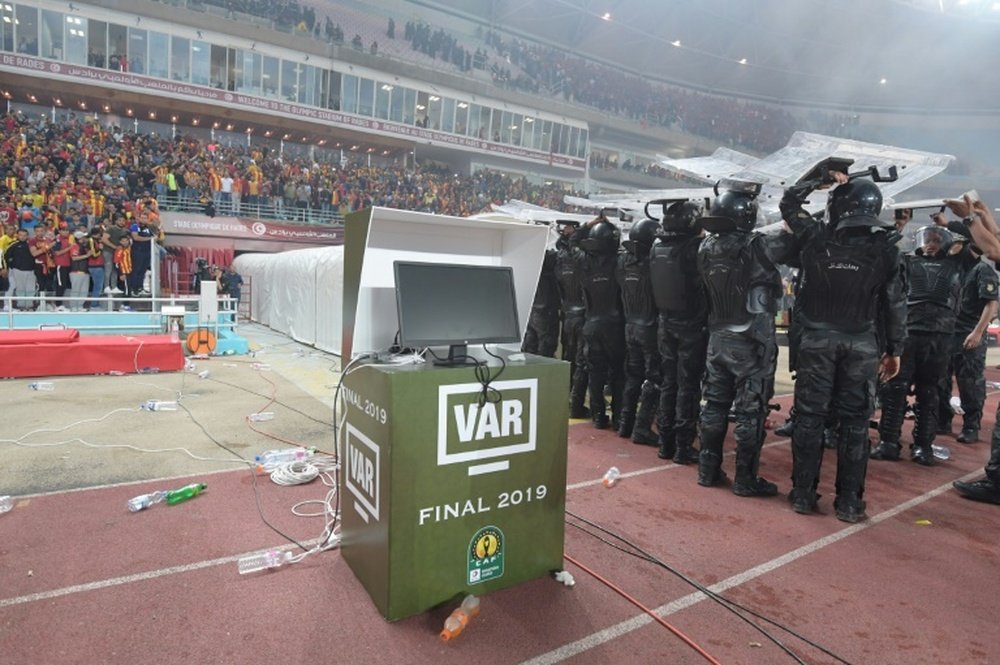 la panne générale de la VAR lors de la finale retour le, le 31 mai 2019. AFP