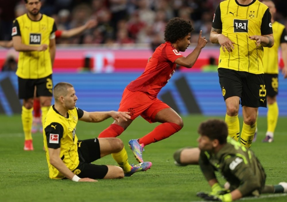 Serge Gnabry (Bayern Munich) fête son but contre le Borussia Dortmund. AFP