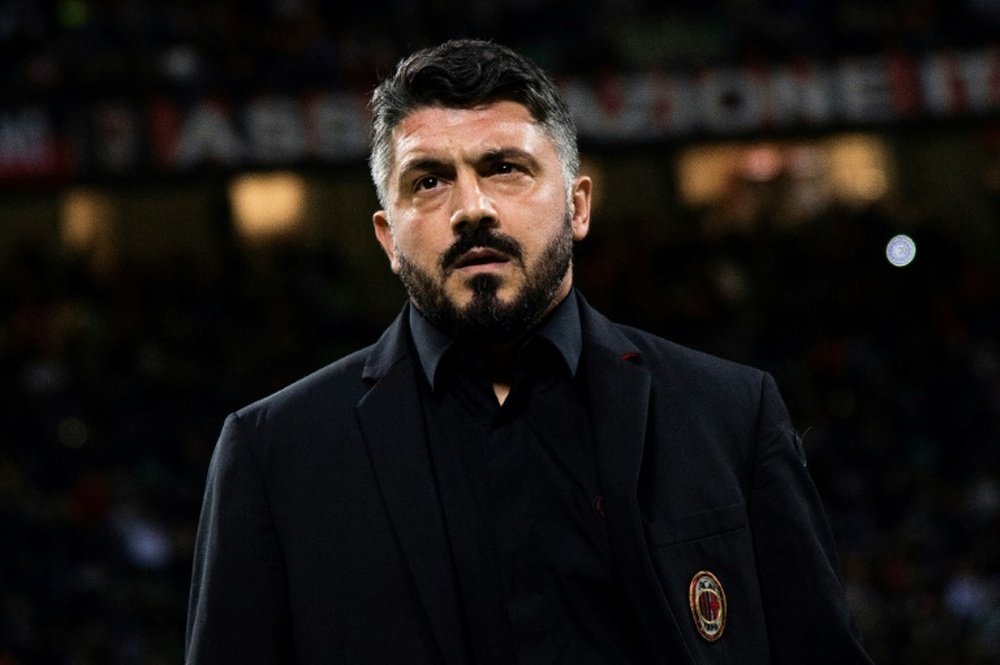 L'entraîneur de l'AC Milan Gennaro Gattuso lors du match contre la Sampdoria. AFP