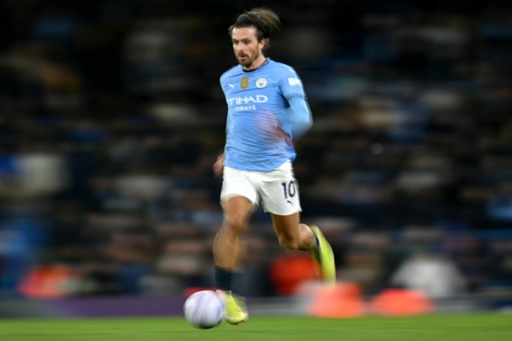 John Grealish avec Manchester City contre Leicester. AFP