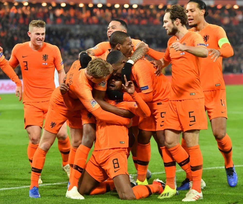 Les Pays-Bas vainqueurs de la France 2-0 à Rotterdam en Ligue des nations. AFP