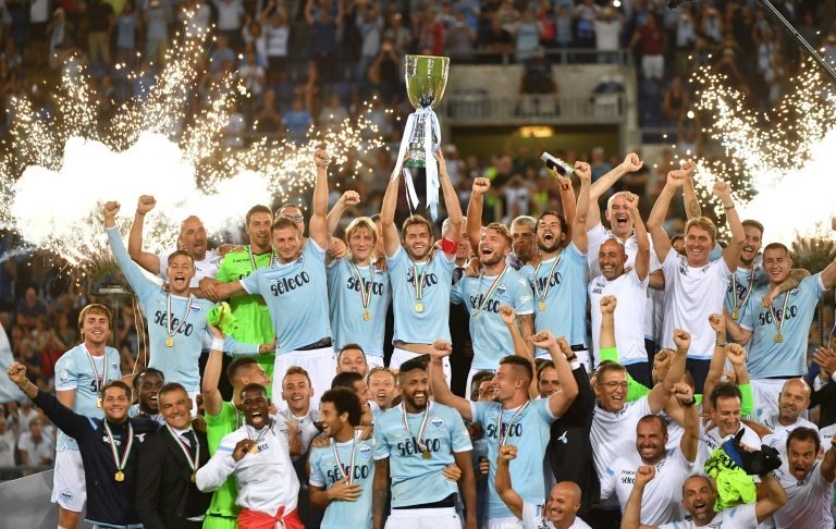 La Lazio décroche la Supercoupe dItalie devant la Juventus. AFP