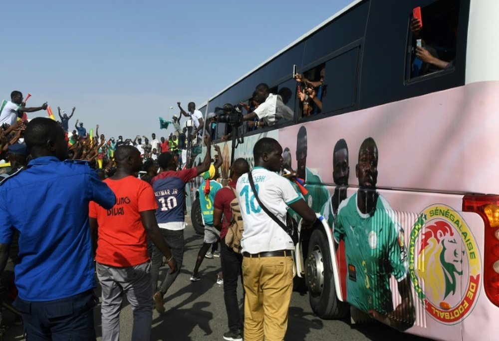Une traversée de Dakar triomphale pour les Lions du Sénégal. AFP