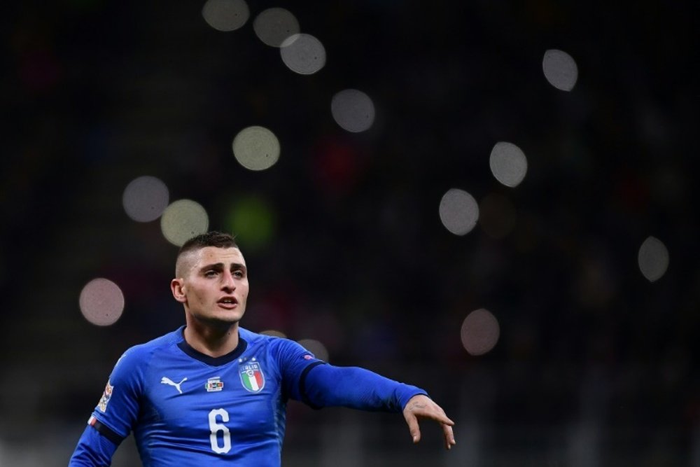Verratti, blessé, 'peut y arriver', estime Mancini. AFP