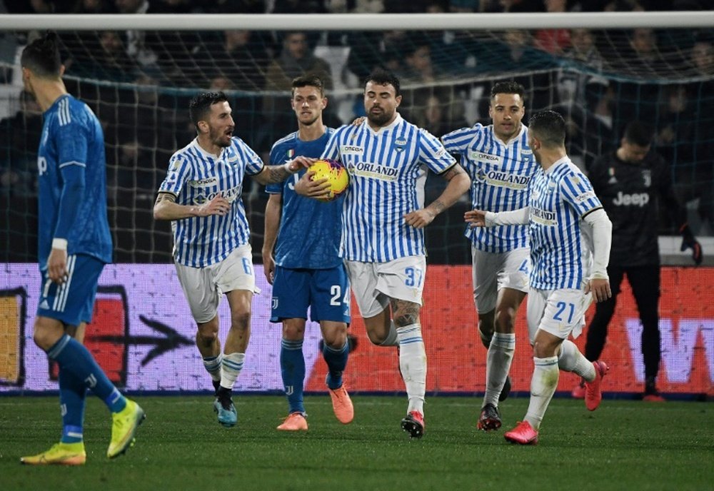 La Spal, équipe de Serie B, en quarts contre la Juventus. afp