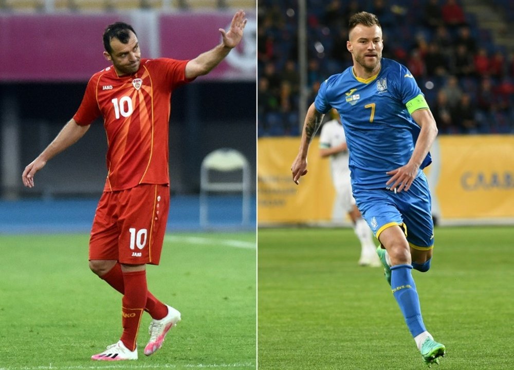 Euro: Ukraine - Macédoine du Nord, les maillots de la discorde. AFP