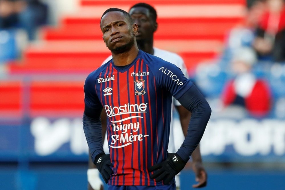 Claudio Beauvue contre Strasbourg, le 17 février 2019 au stade Michel-d'Ornano. AFP