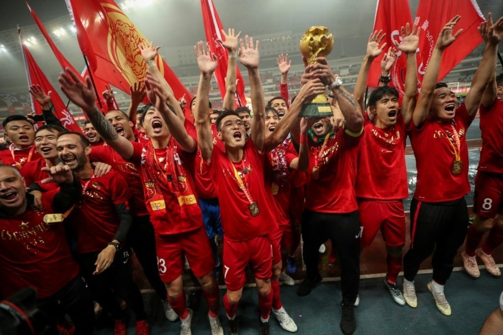 Les joueurs du Shanghai SIPG fêtent leur victoire. AFP