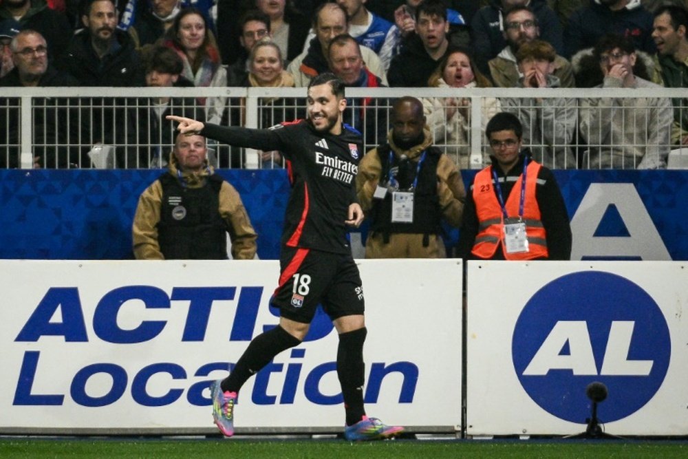 Rayan Cherki, buteur pour Lyon, à Auxerre. AFP