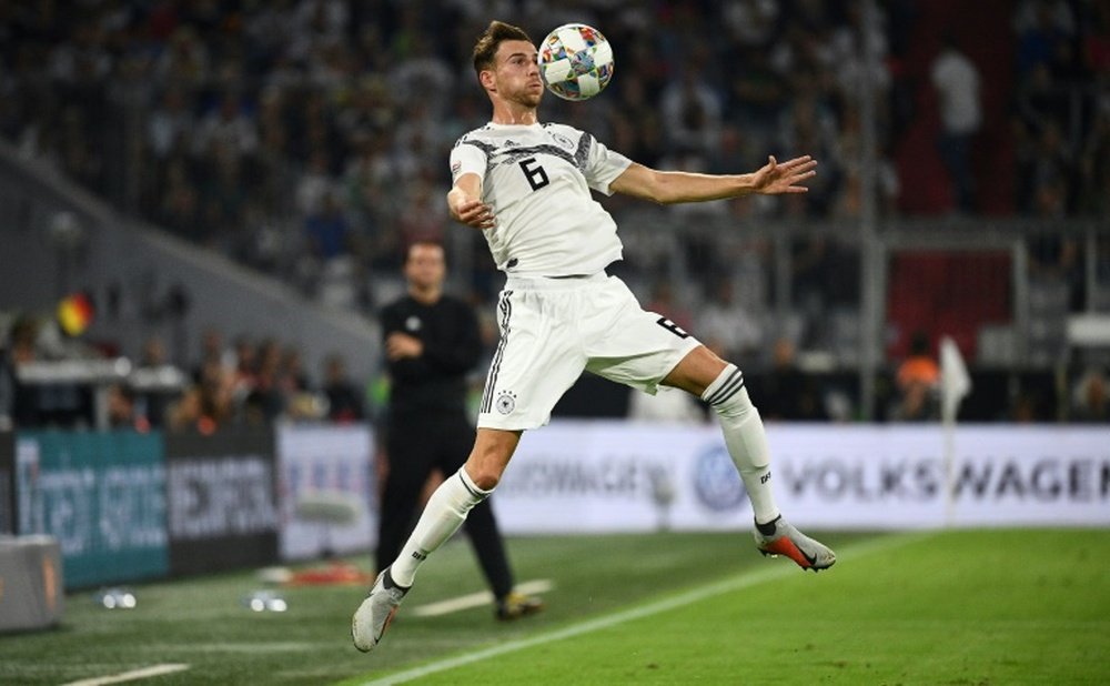 Leon Goretzka contrôle le ballon face à la France en Ligue des Nations. AFP