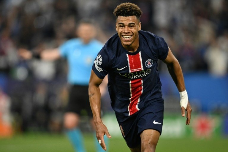 Le jeune Désiré Doué auteur d'un doublé pour Paris contre l'Inter Milan. AFP