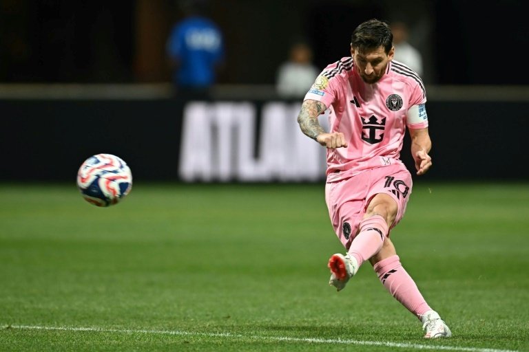 L'Argentin Lionel Messi lors de son but pour l'Inter Miami face au FC Porto. AFP