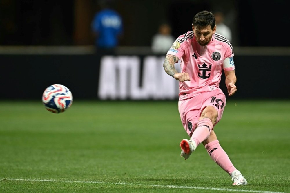 L'Argentin Lionel Messi lors de son but pour l'Inter Miami face au FC Porto. AFP