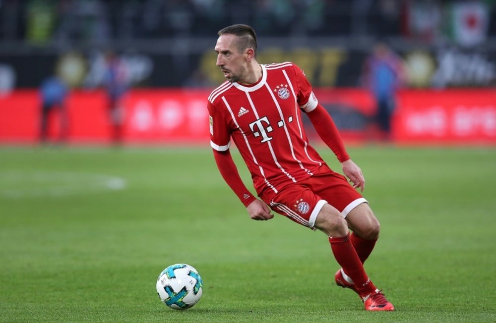 Franck Ribéry lors du match de Bundesliga contre Wolfsburg. AFP