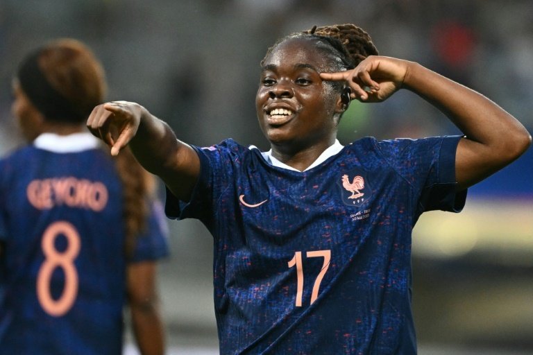 La Française Sandy Baltimore, buteuse contre la Suisse en Ligue des nations. AFP
