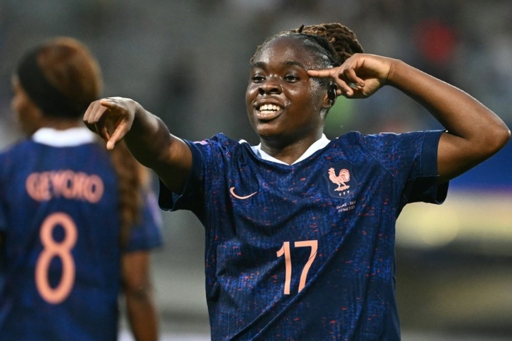 La Française Sandy Baltimore, buteuse contre la Suisse en Ligue des nations. AFP