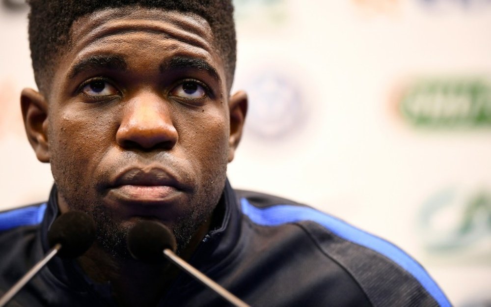 Le défenseur des Bleus Samuel Umtiti, le 8 novembre 2016 à Clairefontaine