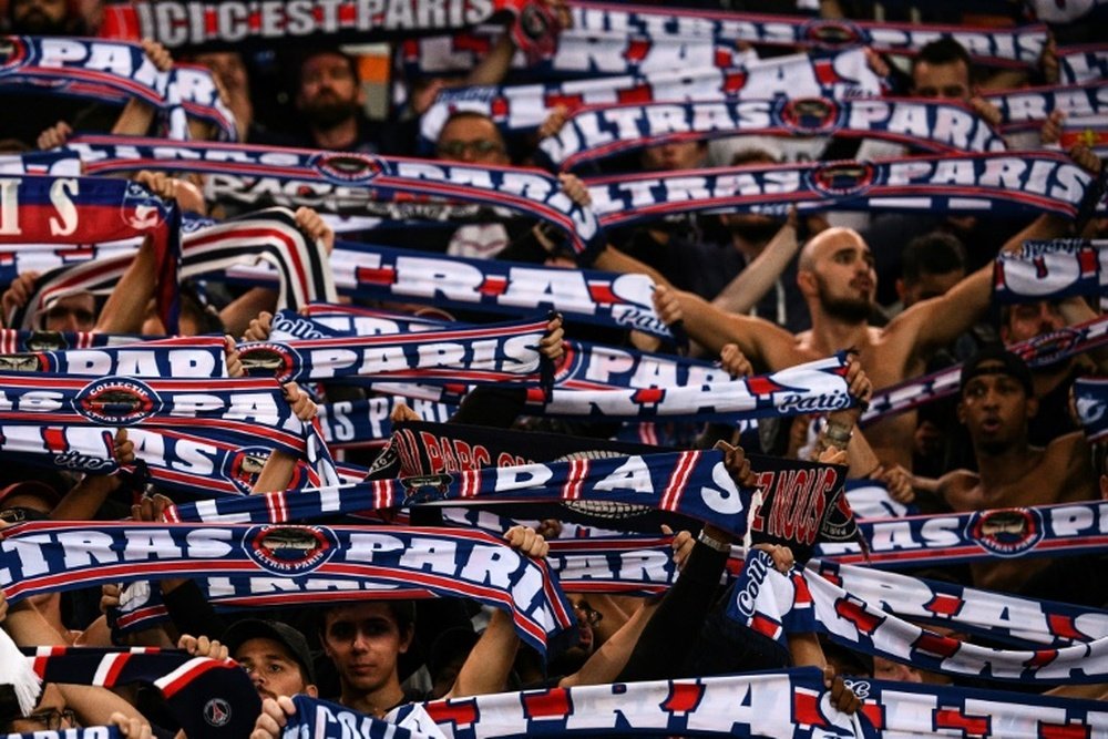 Les supporters du Paris SG lors de la réception de l'Etoile Rouge de Belgrade. AFP