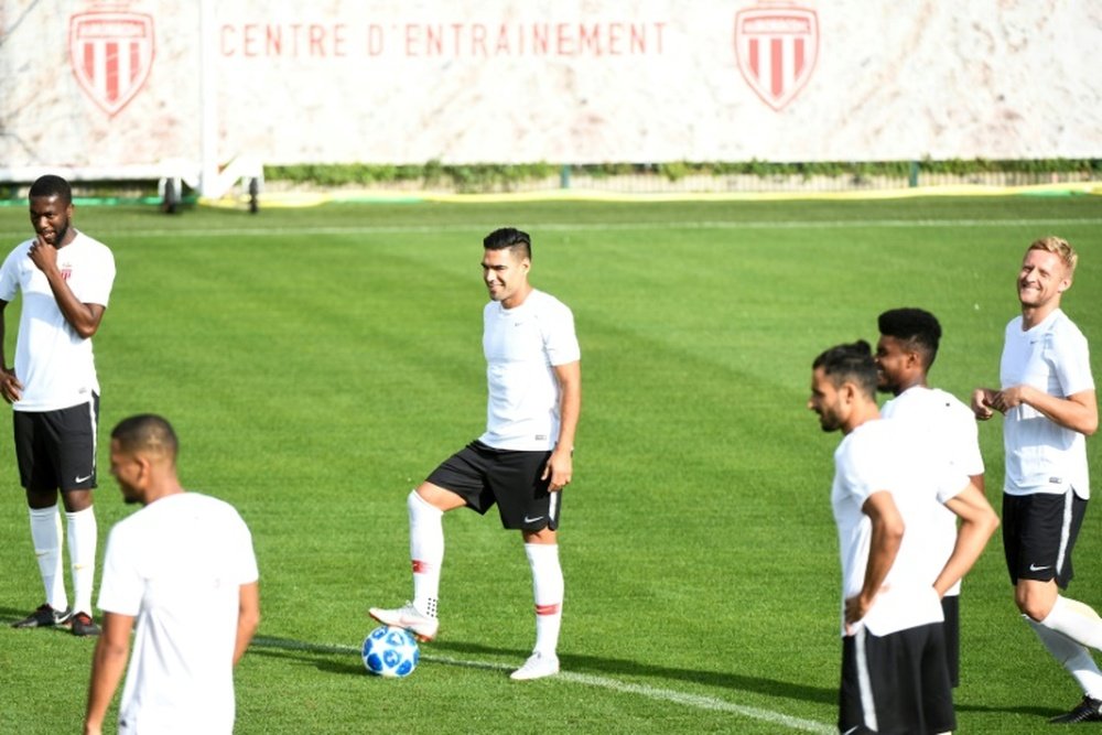 Les Monégasques à l'entraînement à La Turbie près de Monaco. AFP