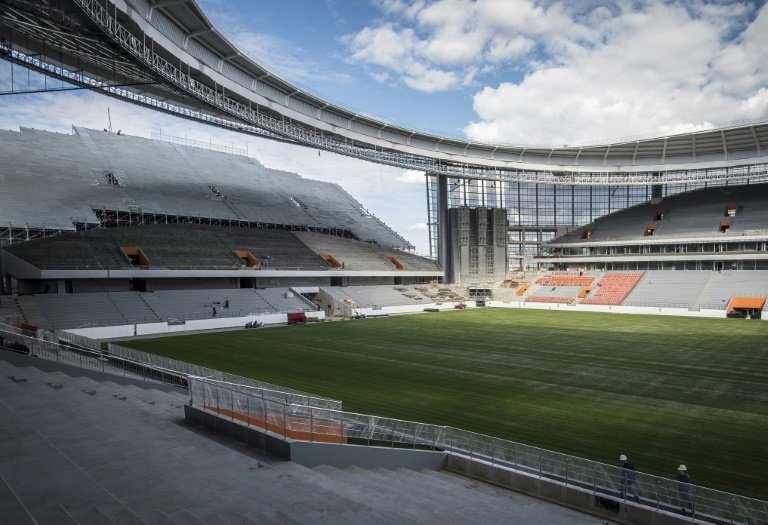 Les tribunes en dehors du stade d'Ekaterinbourg. AFP