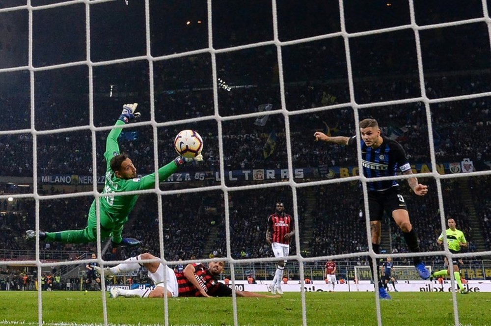L'Inter Milan est sortie victorieuse in extremis du derby. AFP