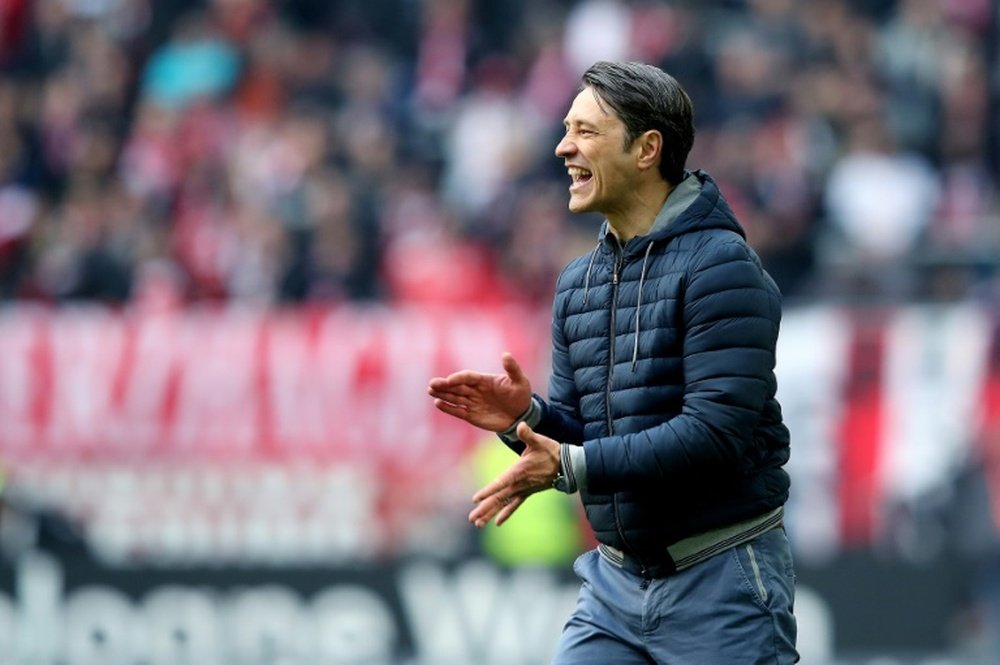 Niko Kovač, lors du match de Bundesliga à Düsseldorf. AFP