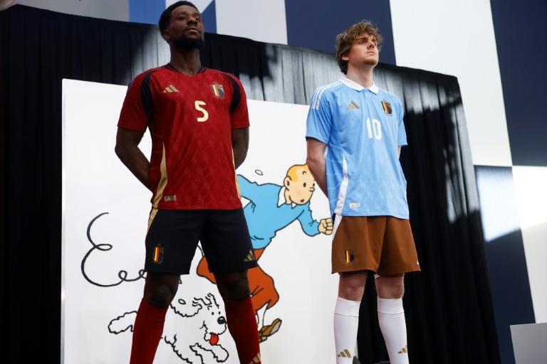 La Belgique avec un maillot en hommage à Tintin à l'Euro2024